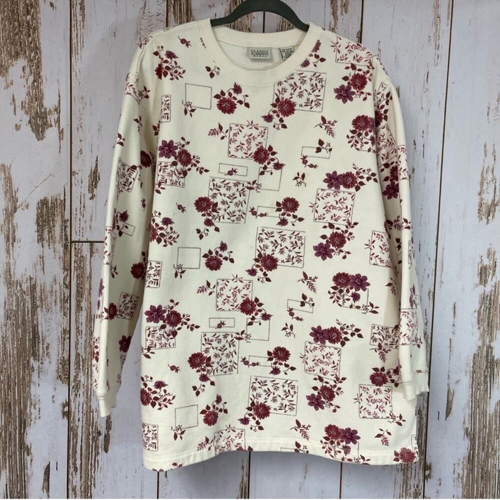Classic Elements Woman, Sweatshirt, Floral Pattern. Size 20/22W. Excellent cond!